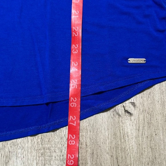 Calvin Klein Rolled Short Sleeve V-Neck Blouse - Picture 7 of 8